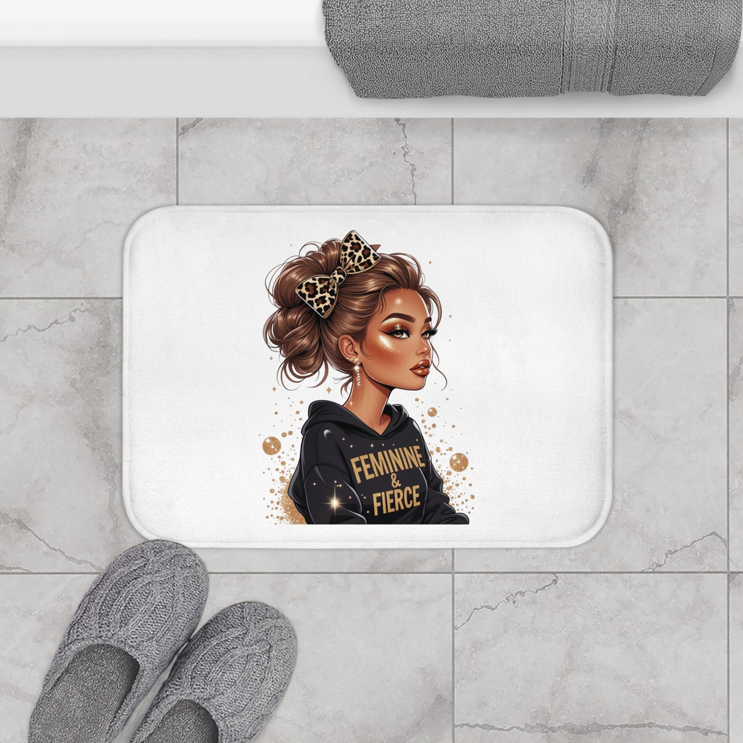 Feminine & Fierce Bath Mat - Stylish Bathroom Decor